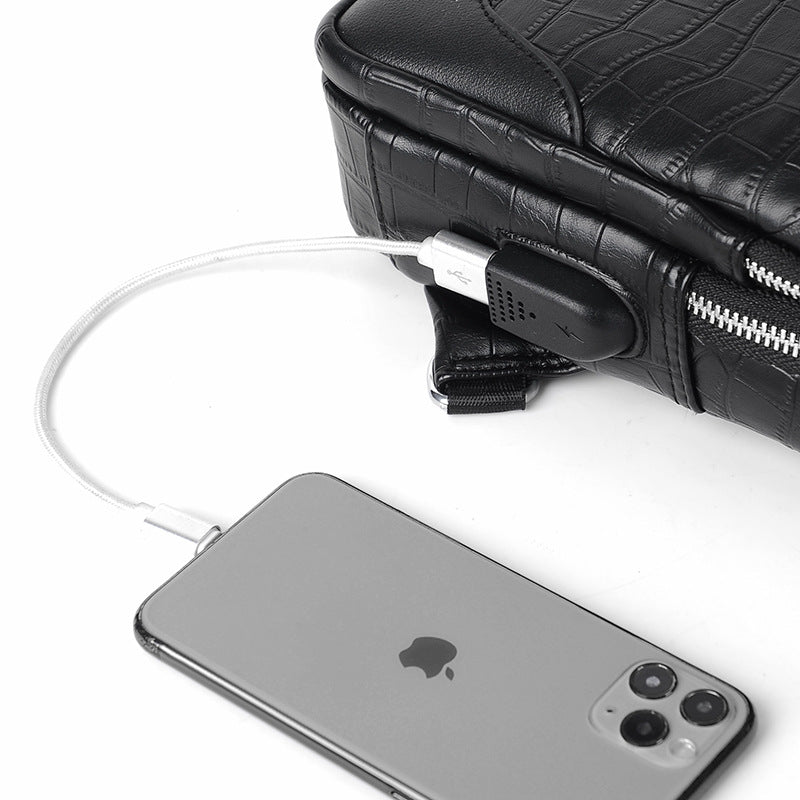 Men's Leather Business Fashion High-grade Large Capacity Men's Chest Bags