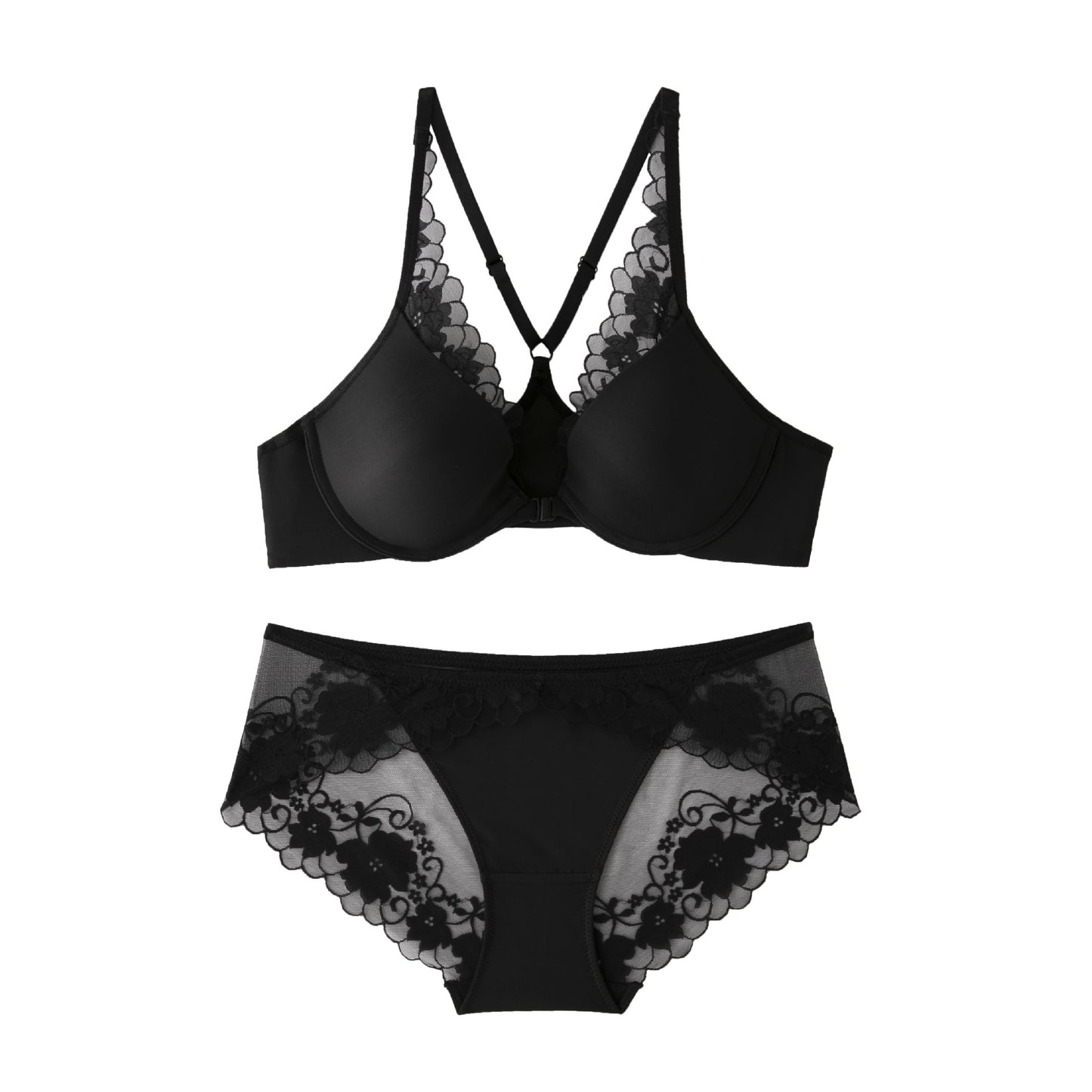 Women's Chest Push Up Front Button Underwear Ladies Lingerie Sets