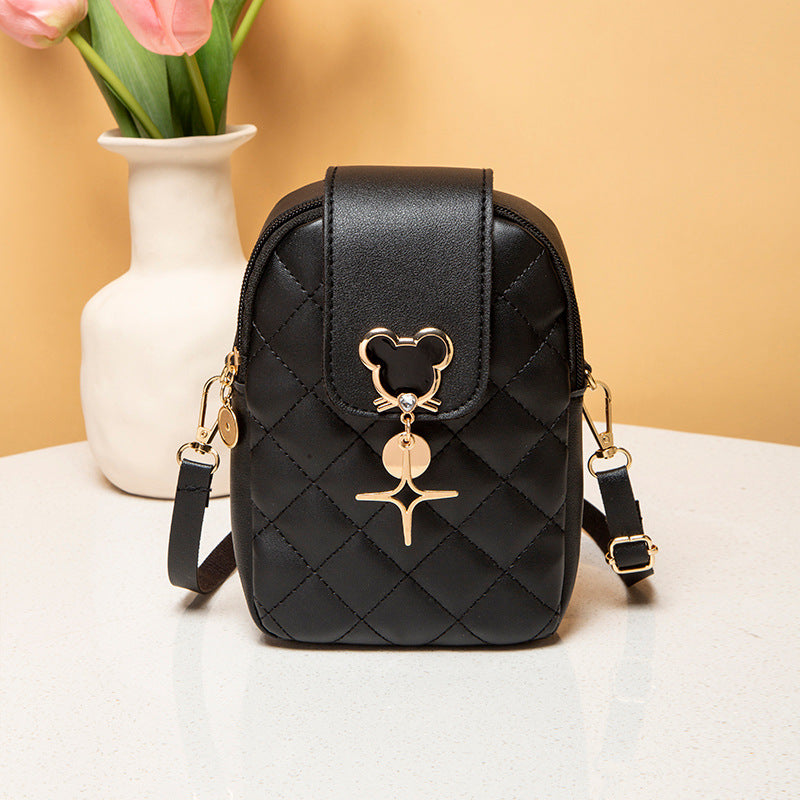Women's Rhombus Chain Trendy Fashion Pouches Mobile Female Bags