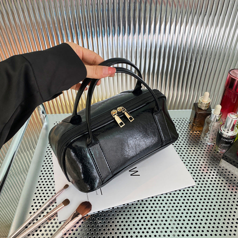 Creative Sier Leather Portable Storage Toiletry Cosmetic Bags