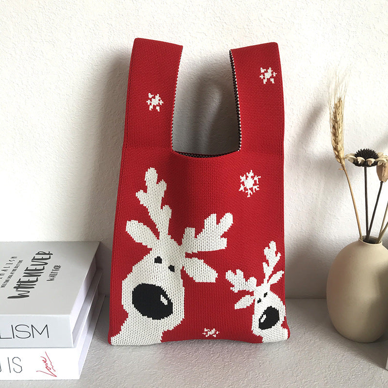 Women's Knitted Wool Vest Version Hand Carrying Handbags