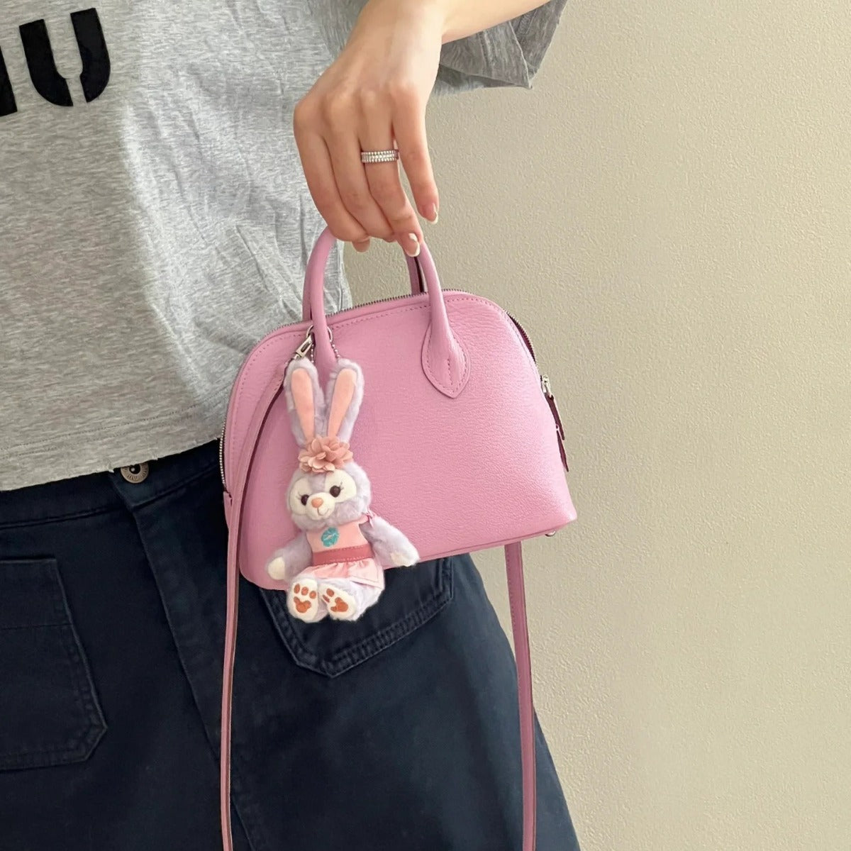 Mini Genuine Leather Goat Pattern Bowling Shell High-grade Bags