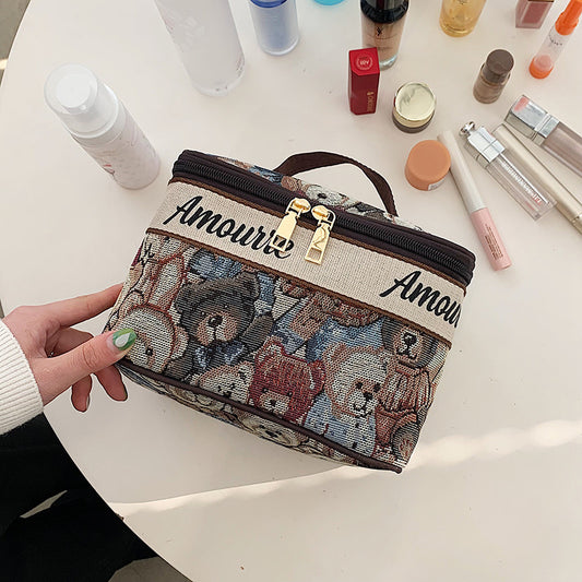 Wholesale Wash Female Hair Cute Bear Large Cosmetic Bags