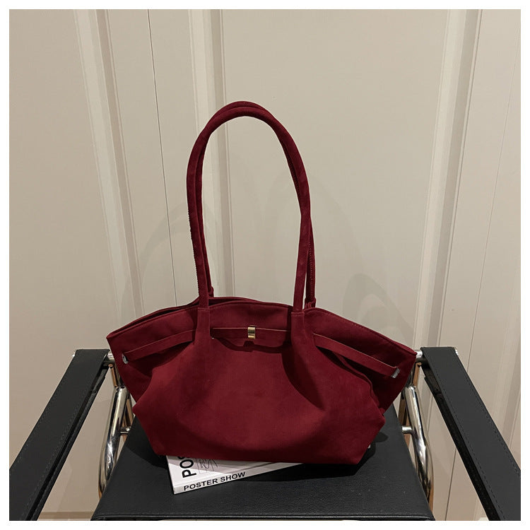 Women's Solid Color Leisure Commute Idle Style Frosted One Women's Shoulder Bag