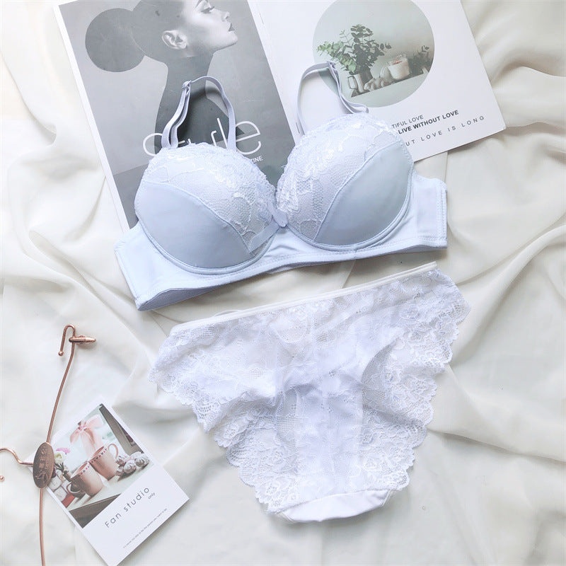 Women's Breathable Big Chest Small Comfortable Double-breasted Lingerie Sets