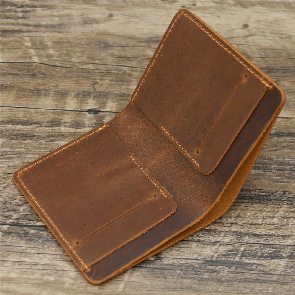 Men's Crazy Horse Leather Genuine Simple Retro Card Holder