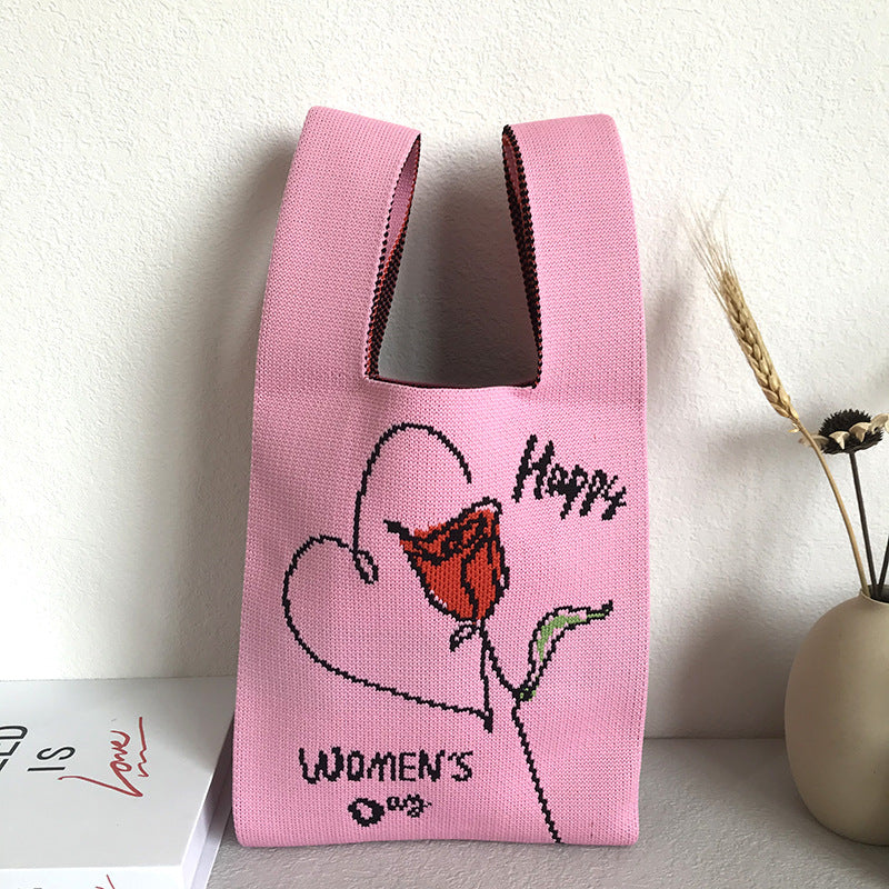Women's Knitted Wool Vest Version Hand Carrying Handbags