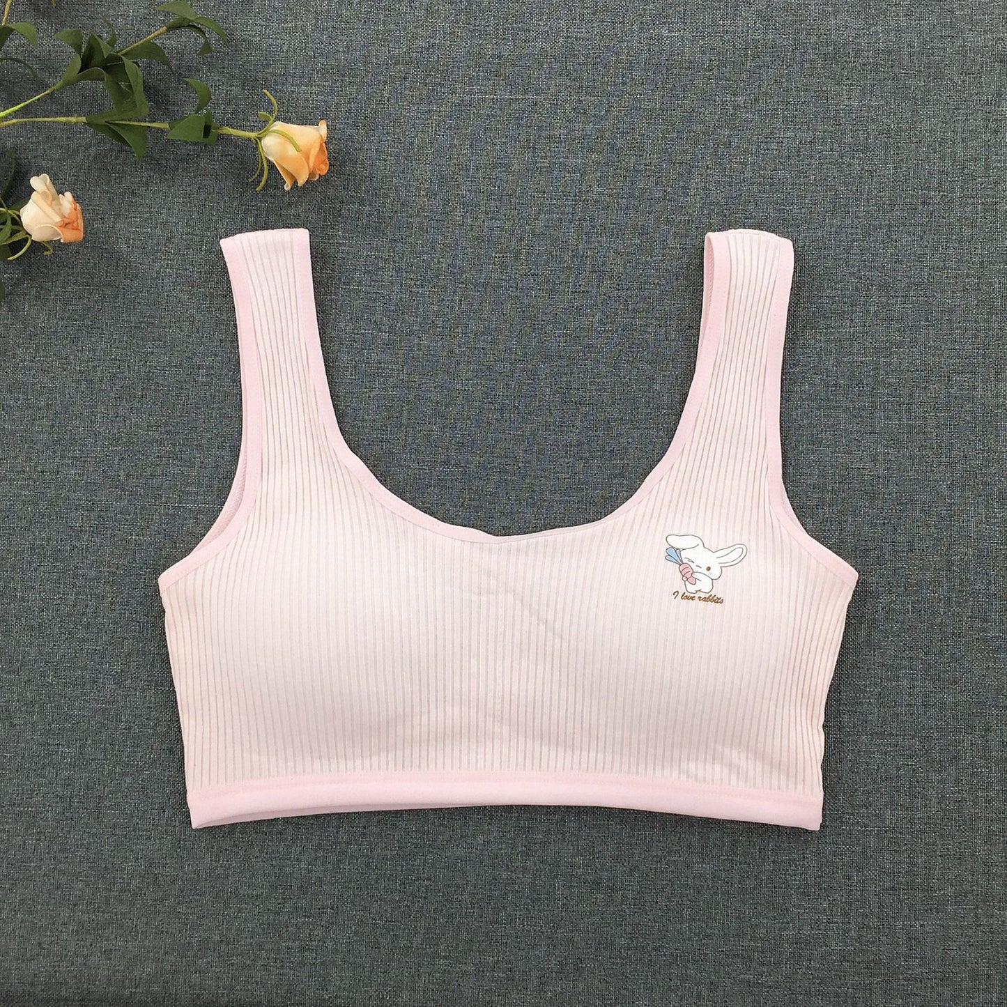 Children's High Junior School Elementary Threaded Cotton Bras