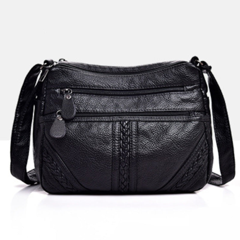 Women's Fashion Trendy Mom Portable Large Capacity Soft Leather Bags