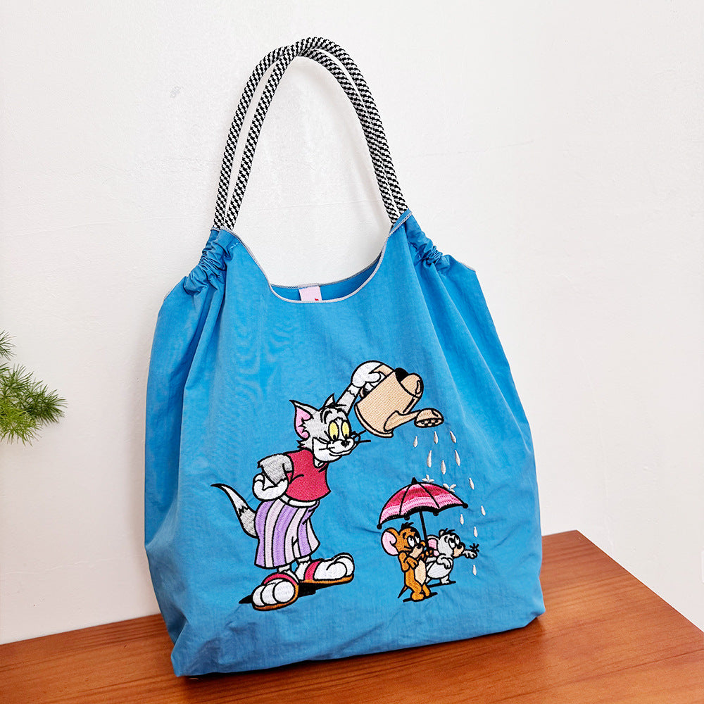 Authorized Embroidered Shopping Female Cartoon Fashion Portable Shoulder Bags