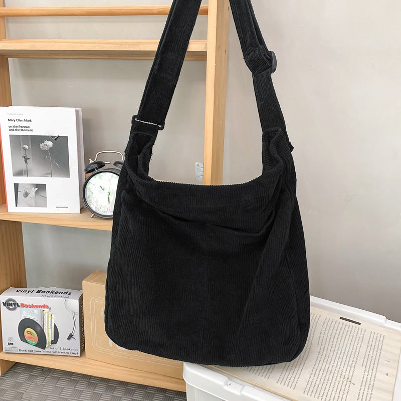 Style Large Capacity Corduroy Idle College Women's Messenger Bag