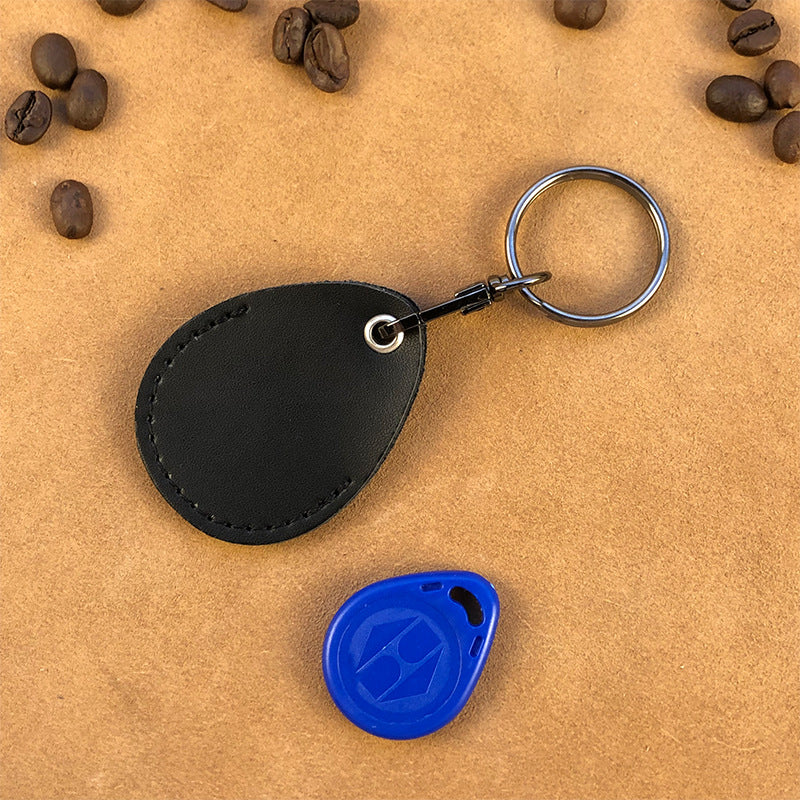 Drop-shaped Leather Property Community Induction Access Cover Card Holder