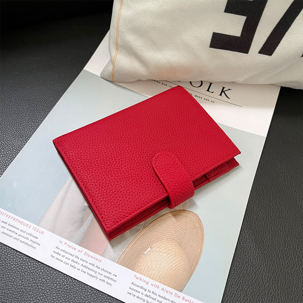 Women's Top Layer Cowhide Multifunctional Halter Passport Cover Document Genuine Ladies Wallet