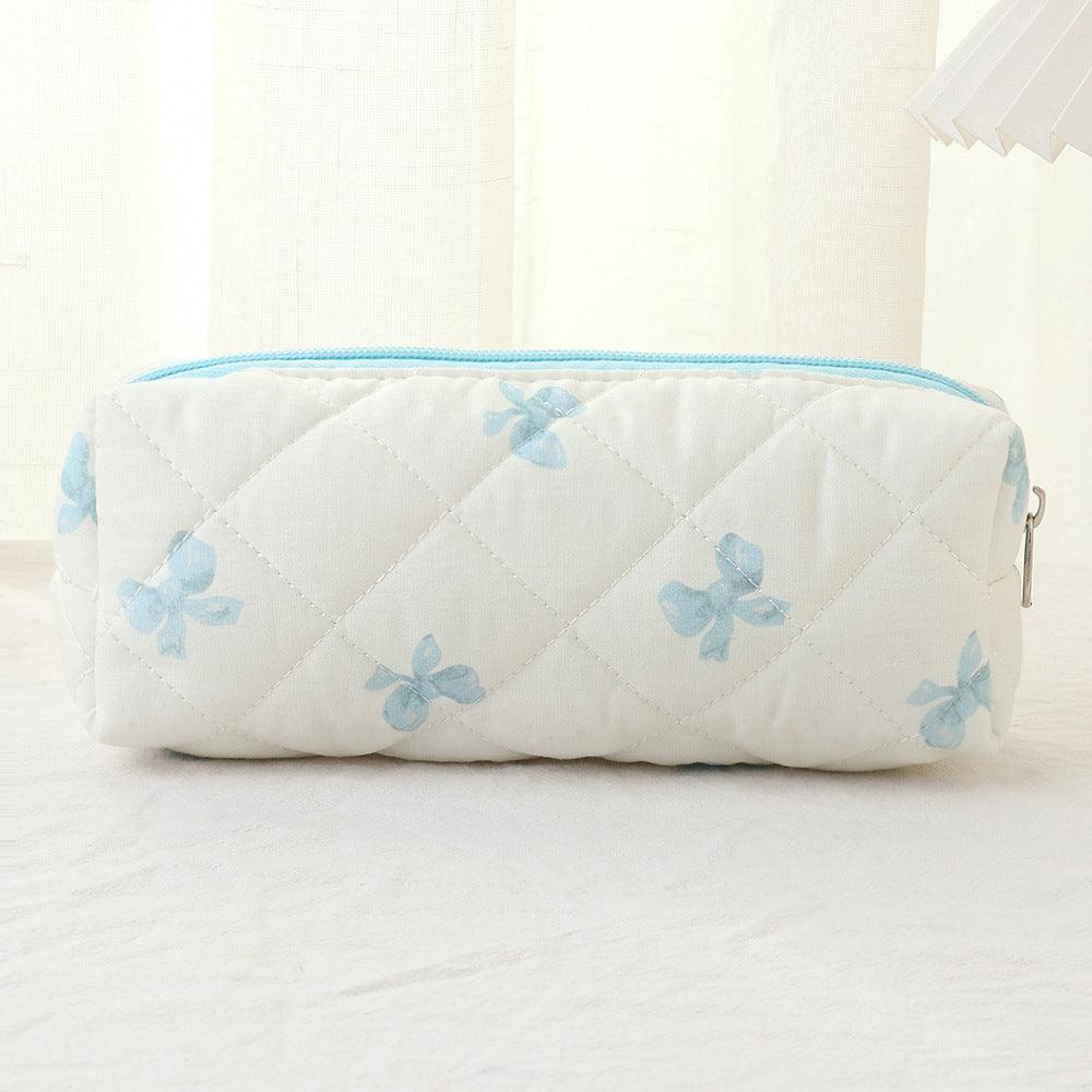 Wind Large Capacity Fabric Bow Printing Buggy Minority Simple Stationery Bags