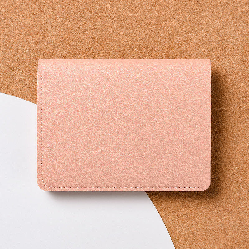 Women's Short Simple Mini Thin Folding Driving License Ladies Wallet