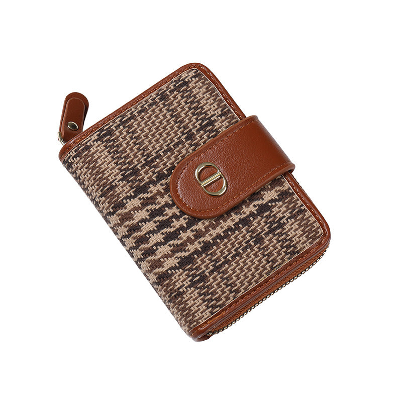 Women's Light Luxury Short Canvas Multiple Slots Ladies Wallets