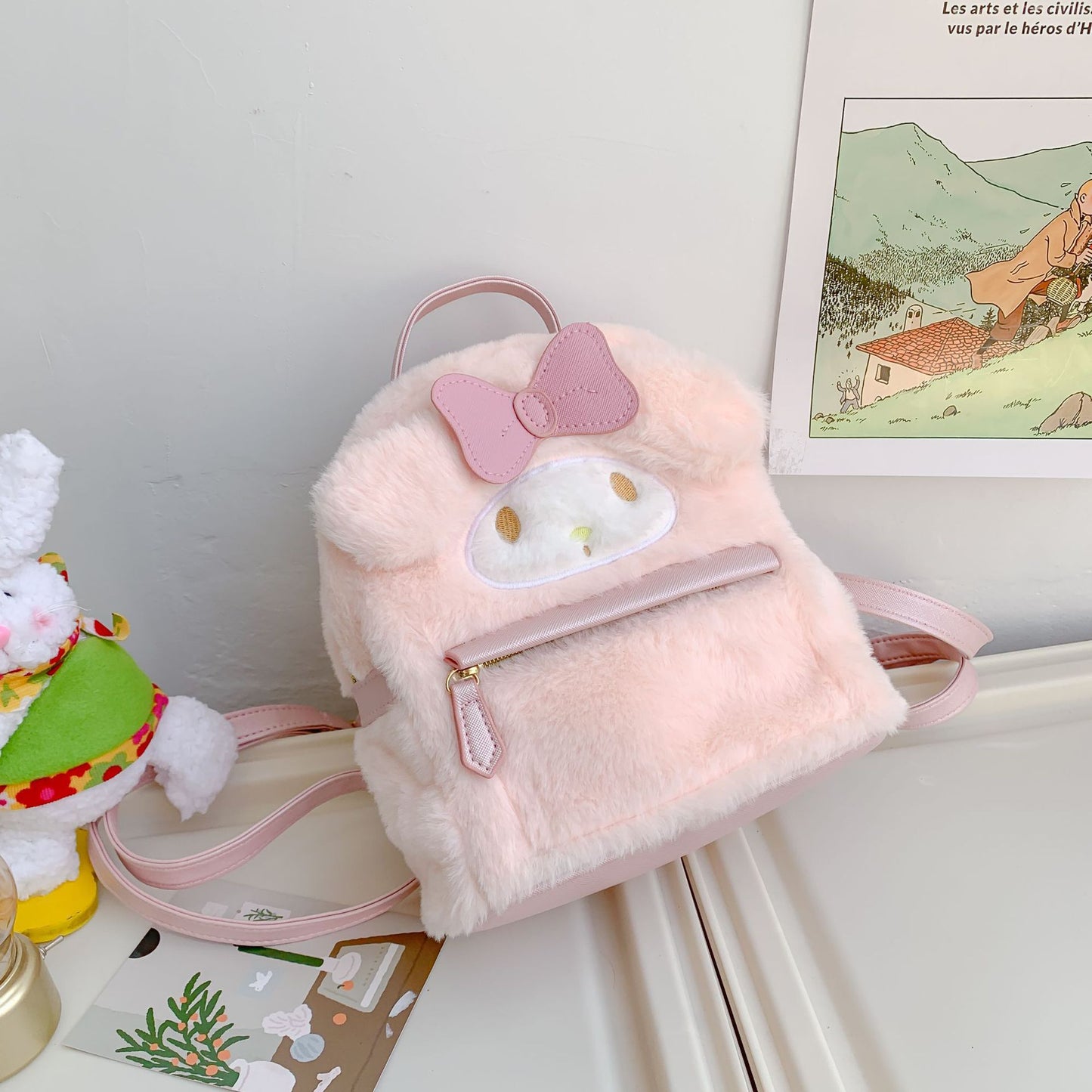 Cute Rabbit Ugly Dog Furry Heart Backpacks