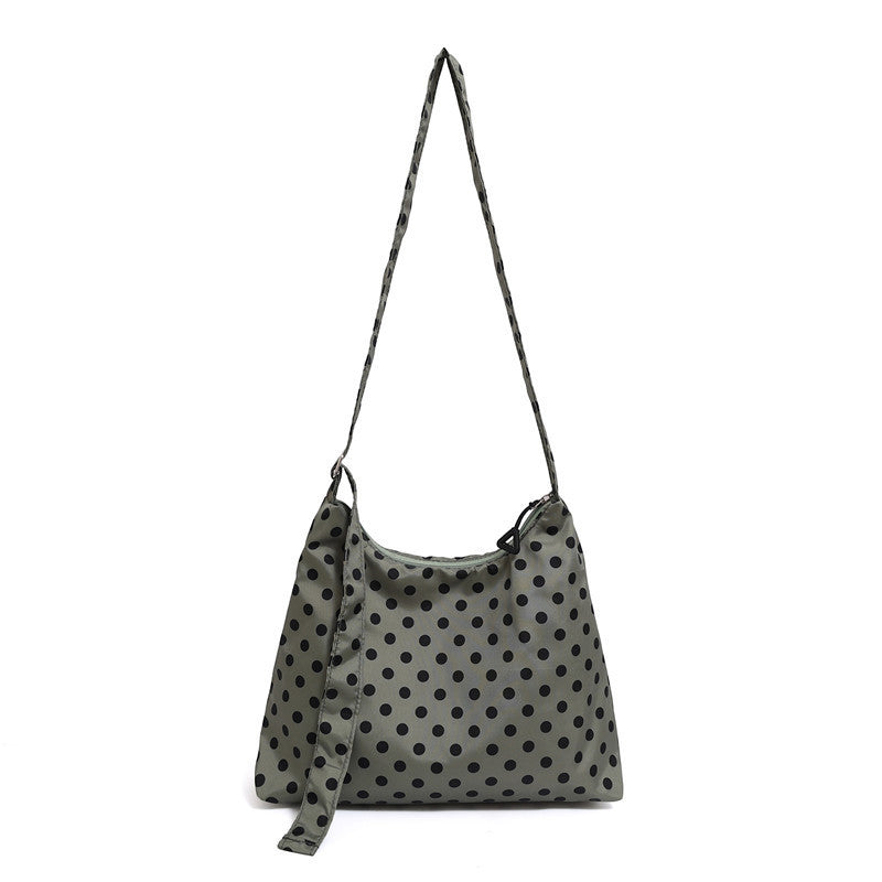 Shivering Dots Trendy Autumn Nylon Cloth Western Style Large Capacity Women's Shoulder Bag