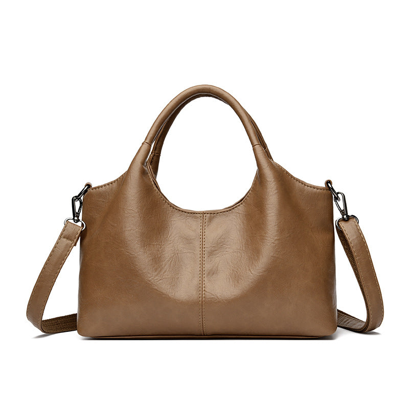 Women's Lightweight Commuter Texture Soft Leather Large Bags