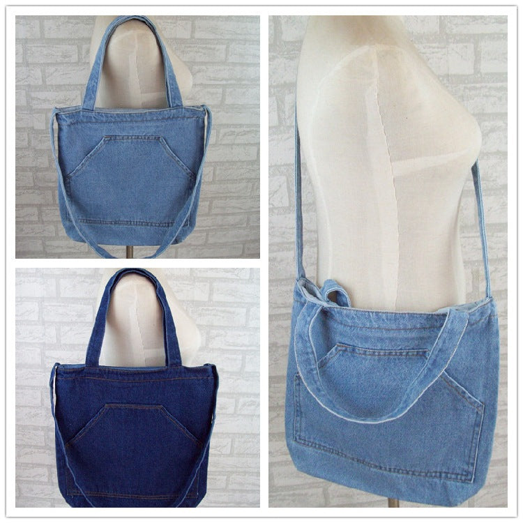 Style Jean Canvas Denim Large Shopping Mom Women's Messenger Bag