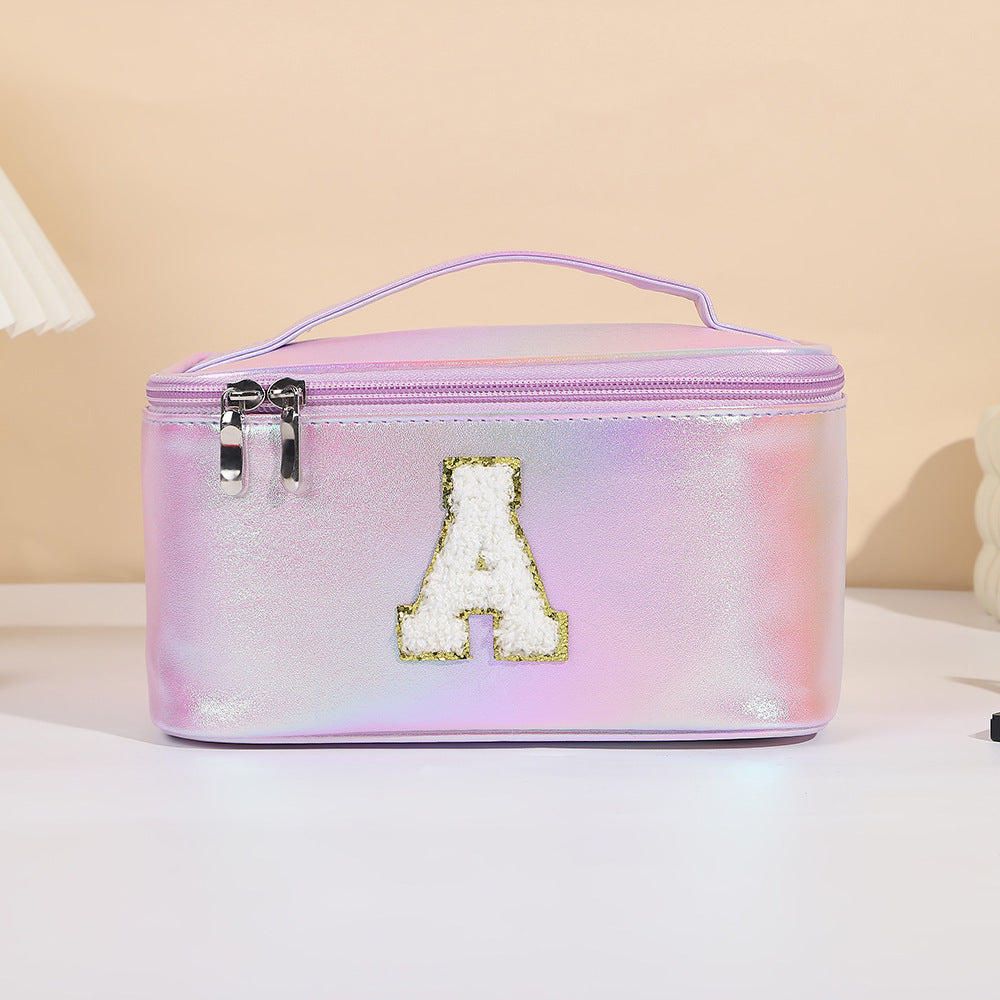 Women's Embroidered Lettered Make-up Three-dimensional Large Capacity Storage Portable Makeup Bag