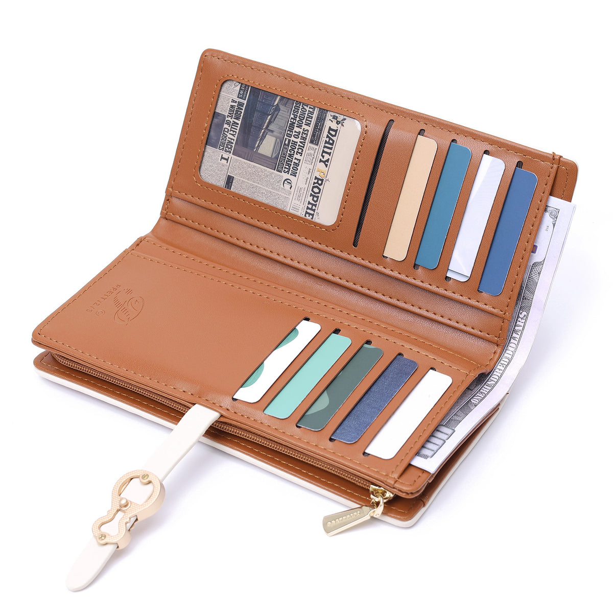 Women's Korean Contrast Color Clutch Two-fold Folding Ladies Wallet