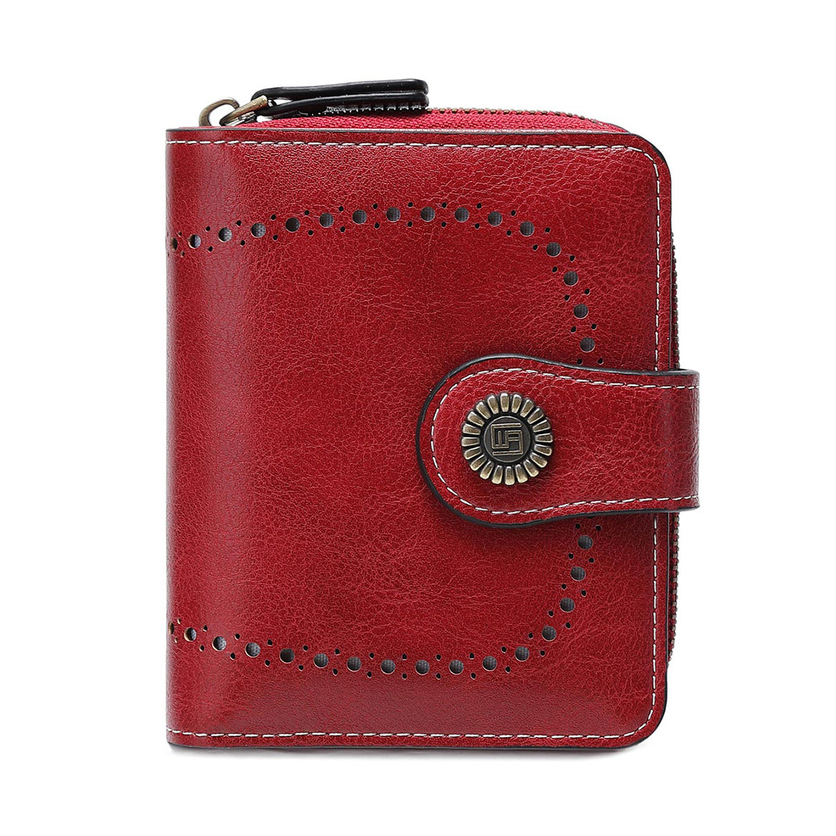 Women's Hollow Design Zipper Hasp Retro Fashion Ladies Wallet