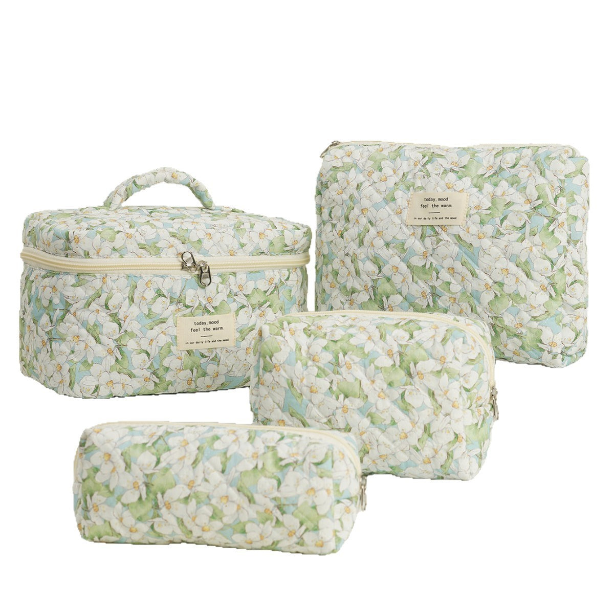 Large Capacity Quilted Floral Storage Portable Bags