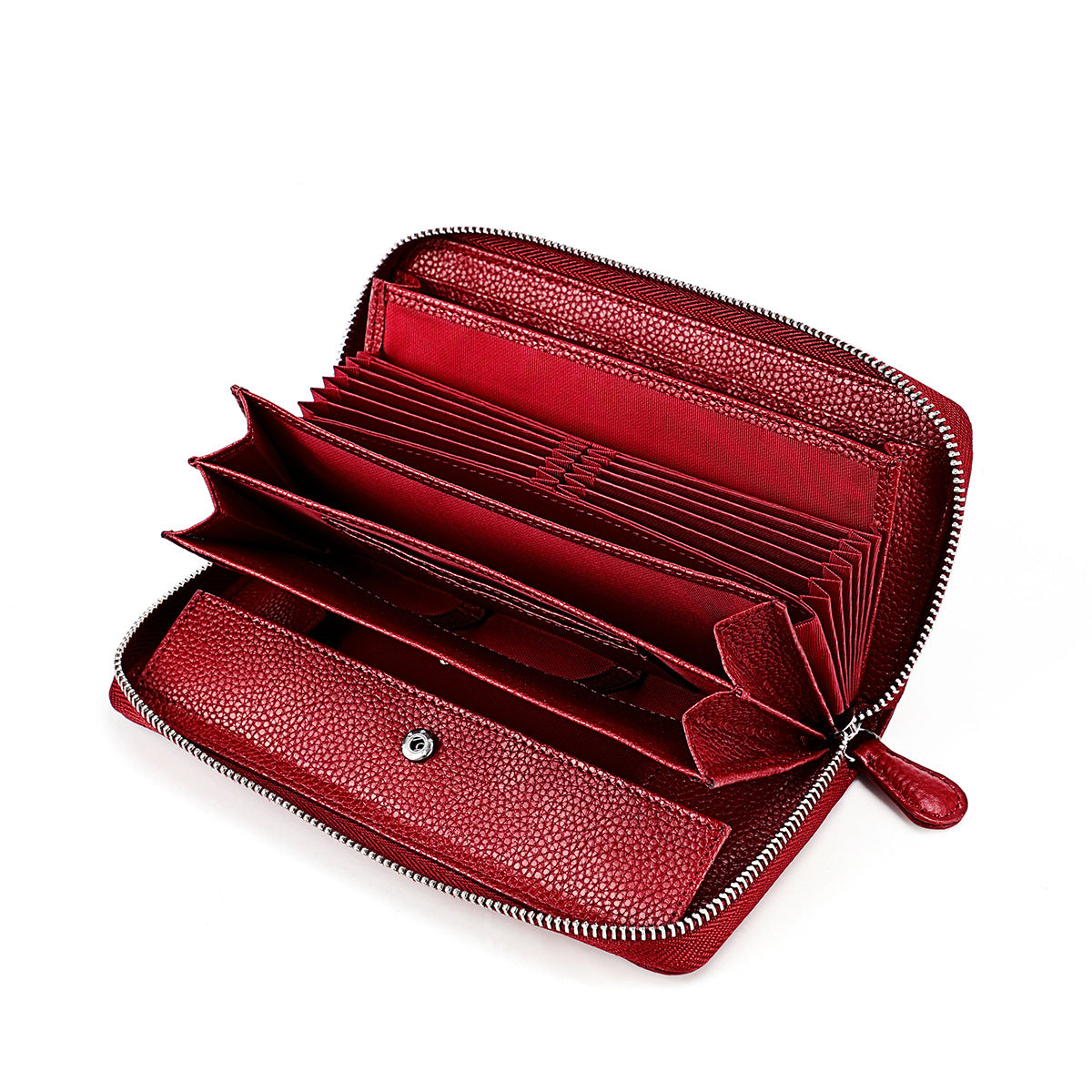 Women's Swiping Leather Long Style Expanding Clutch Ladies Wallet
