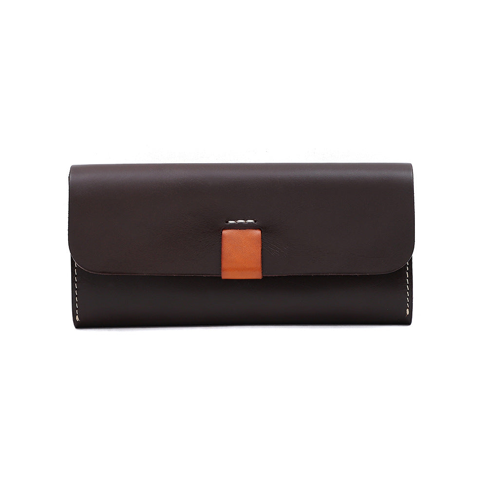 Women's First Layer Cowhide Simple Clutch High-grade Genuine Leather Ladies Wallet