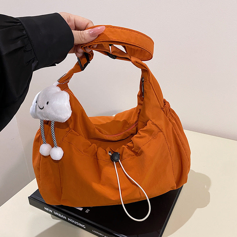 Women's Gate Design Drawstring Ruffle Nylon Clouds Women's Shoulder Bag
