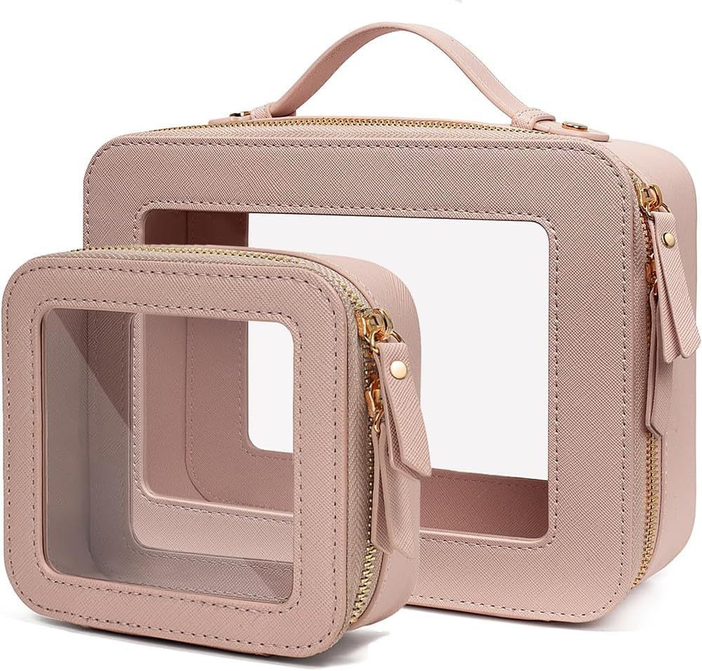 Two-piece Set With Visual Window Size Essential Storage Makeup Bag