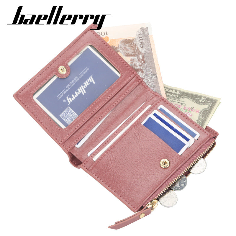 Women's Short Zipper Two-fold Horizontal Patent Leather Ladies Wallet