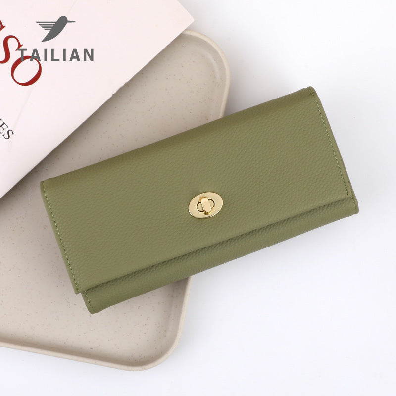 Women's Lychee Pattern Classic Elegant City Three Ladies Wallets