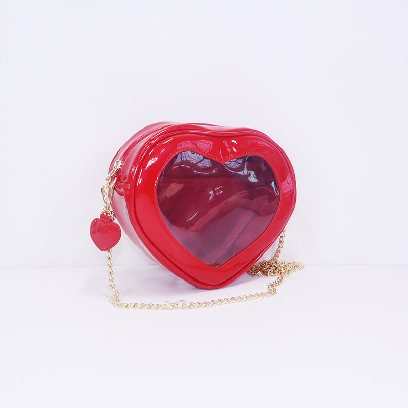 Women's Love Chain Cute Transparent Doll Cartoon Women's Messenger Bag