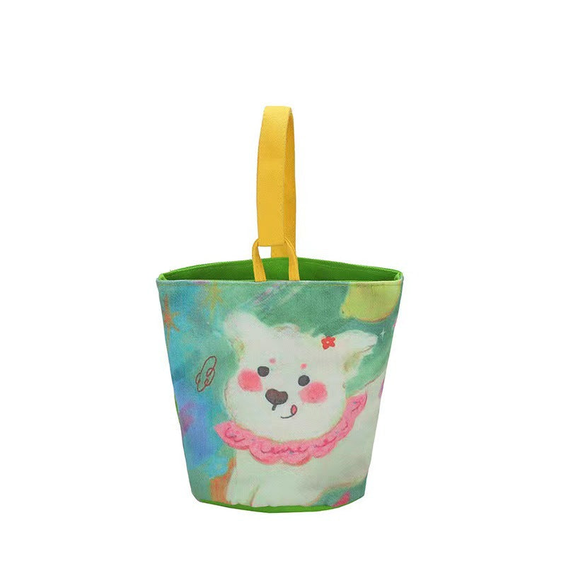 Illustration Portable Hand Carrying Out Snack Handbags