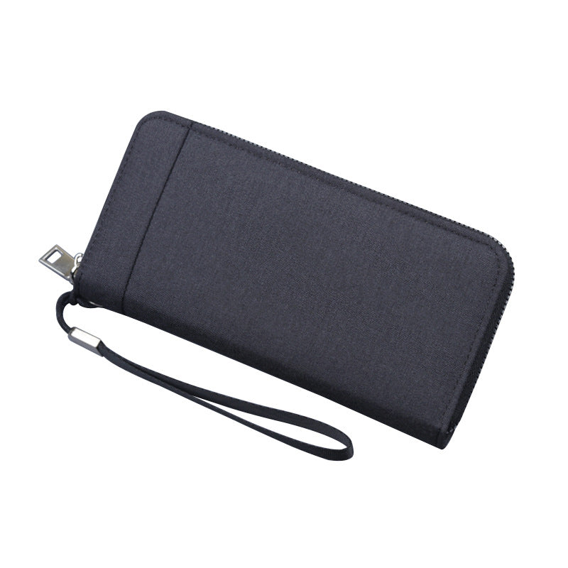 Men's Canvas Long Clutch Zipper Mobile Large Men's Wallets