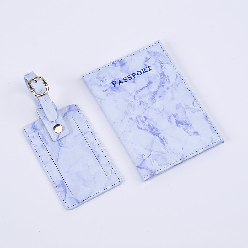 Colorful Marble Passport Cover Boarding Pass Card Holder