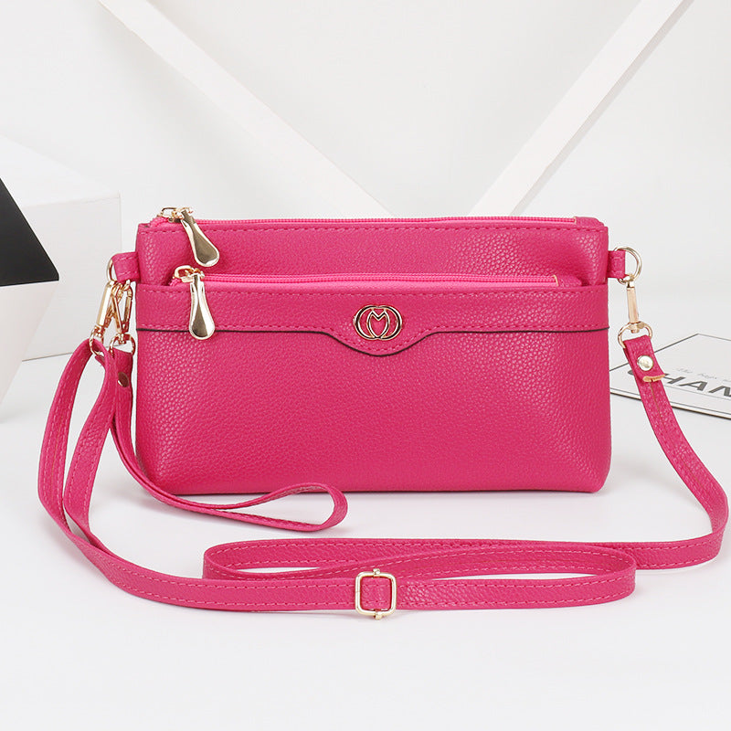Women's Soft Leather Fashion Clutch Korean Style Small Square Bags