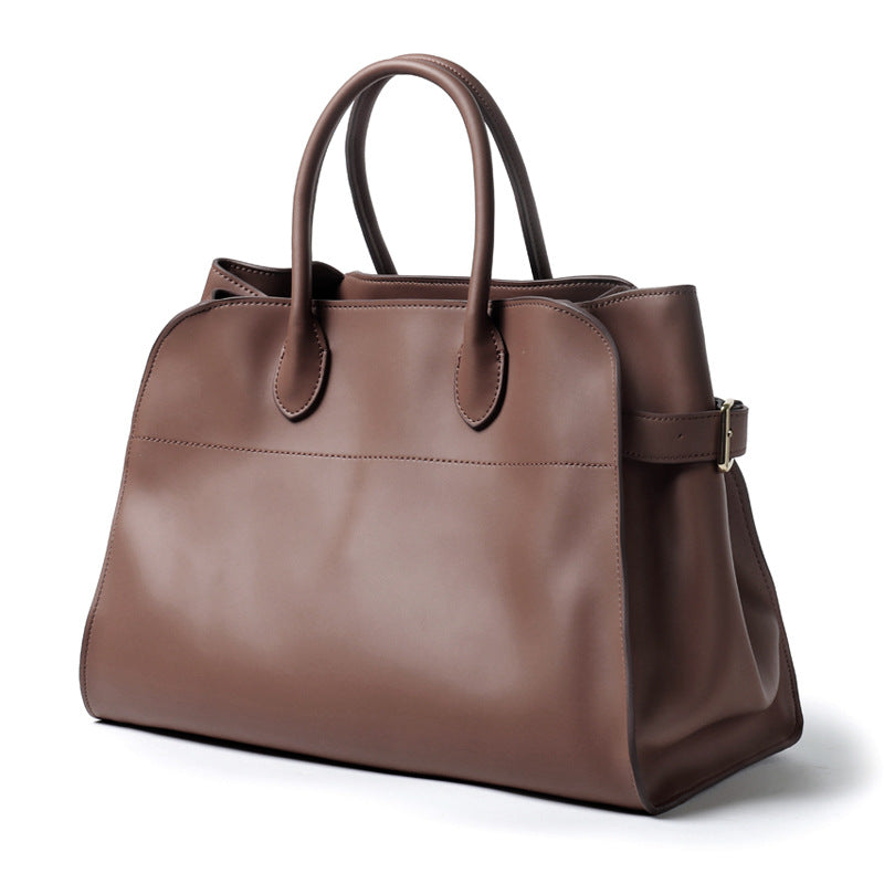 Women's Retro Large Capacity Totes Genuine Leather Commute Handbags