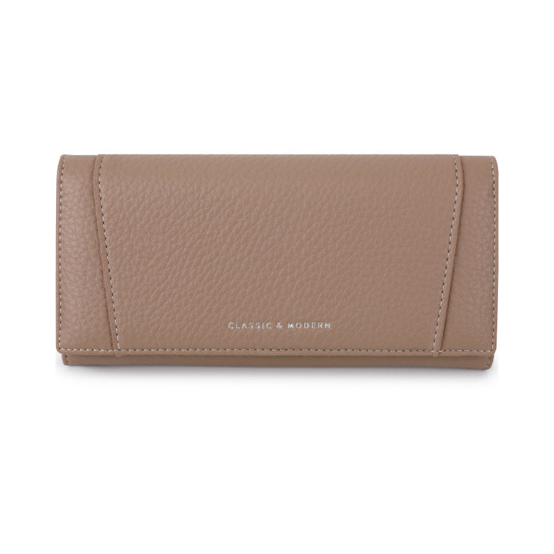 Women's Retro Lychee Pattern Storage Long Stylish Ladies Wallet