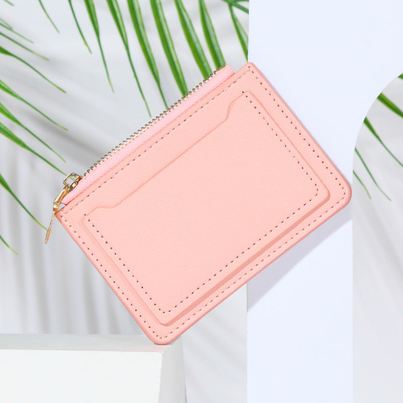 Korean Zip Candy Color Bus Bank Card Holder