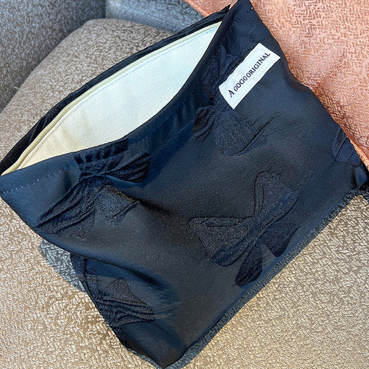 Noble Dark Pattern Bow Princess High Cold Cosmetic Bags