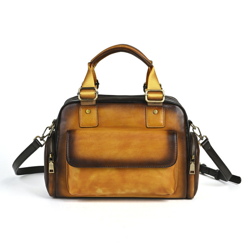 Women's First Layer Cowhide Large Capacity Handmade Women's Messenger Bag
