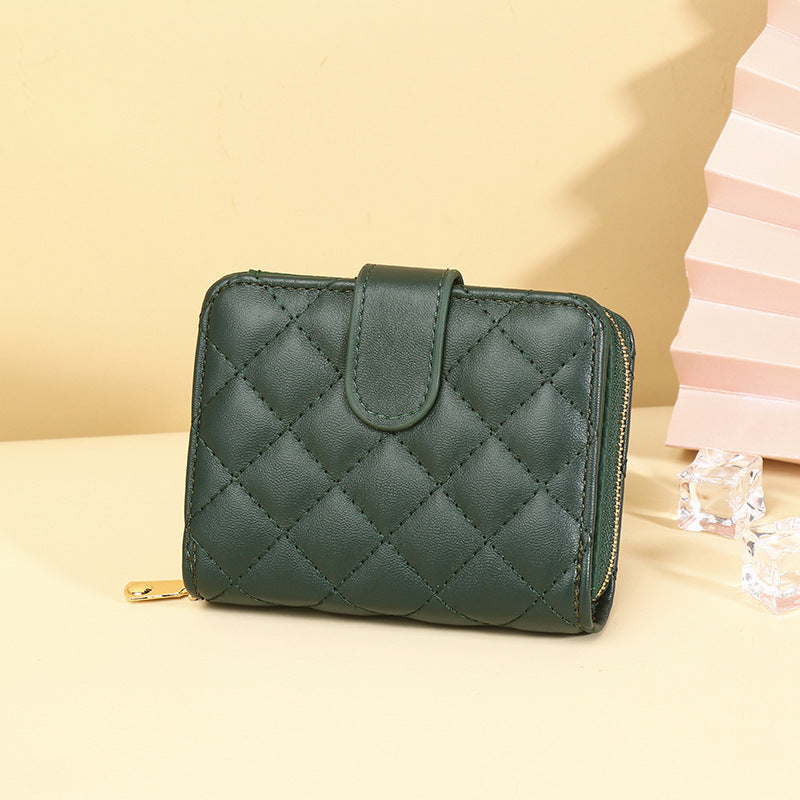 Women's Female Diamond Fashion Short Korean Style Coin Purses