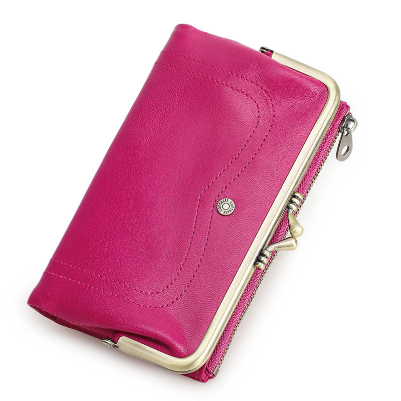 Women's Trend Iron Hinge Swiping Large Capacity Ladies Wallet