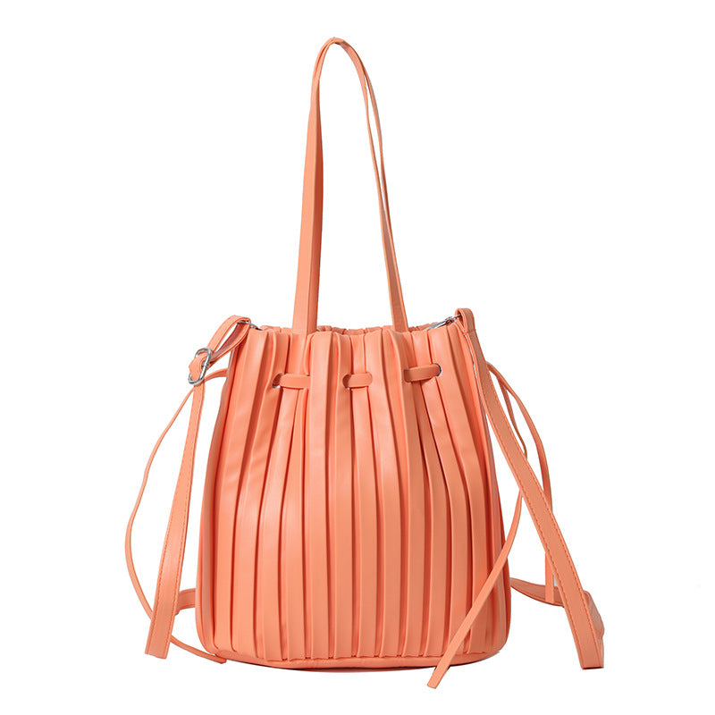 Korean Style Personalized Pleated Minority Design Bucket Bags