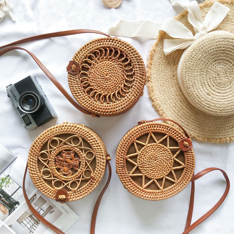Rattan Autumn Weave Woven Retro Straw Handbags