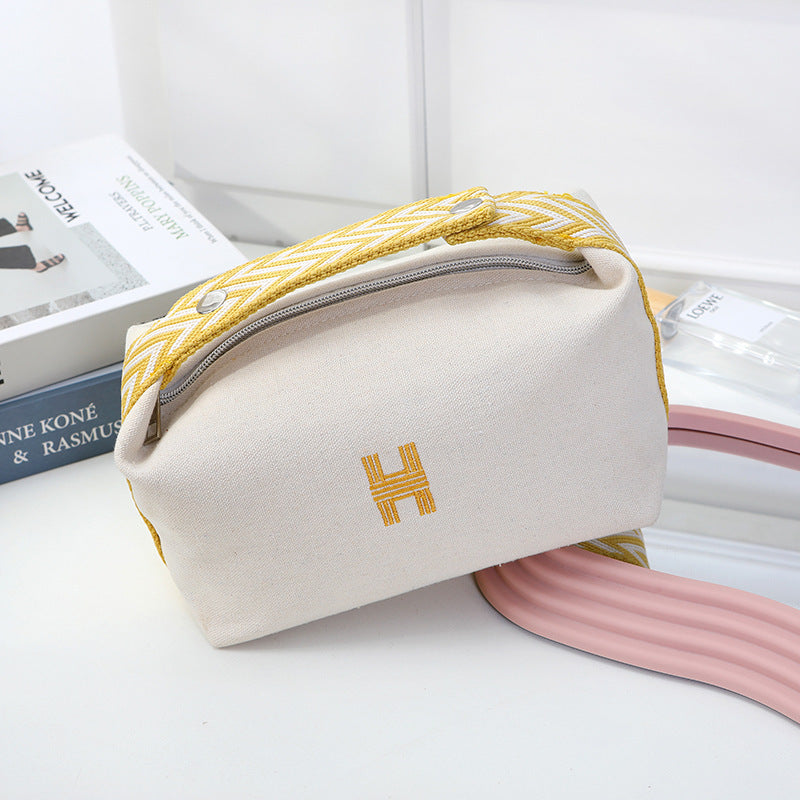 Women's Home Lunch Box Toiletry Canvas Portable Cosmetics Makeup Bag