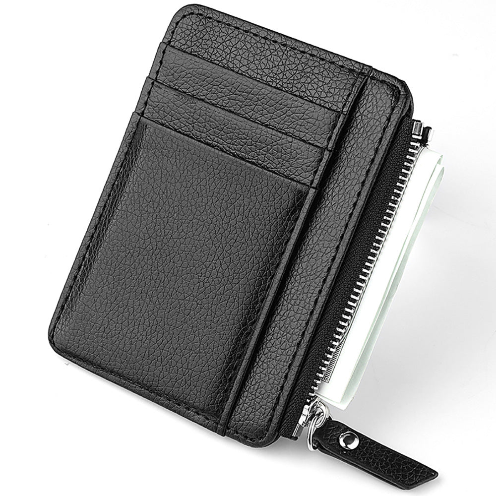Charming Durable Fashion Leather Zipper Short Card Holder